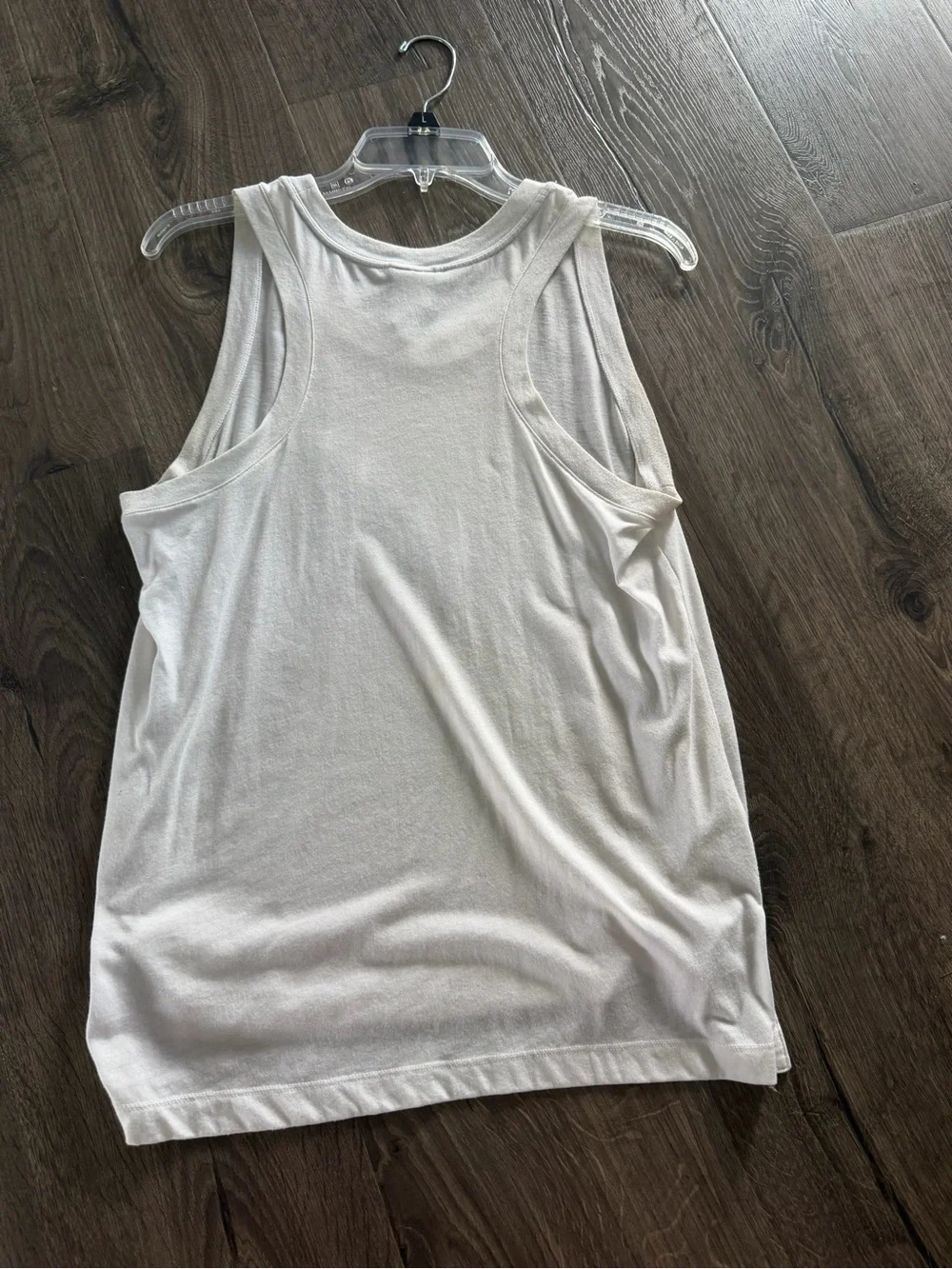 2/$10 Nike White Tank with Large Black Swoosh Logo women’s medium workout shirt